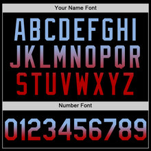 Laden Sie das Bild in den Galerie-Viewer, Custom Black Light Blue-Red Authentic Fade Fashion Baseball Jersey