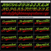 Laden Sie das Bild in den Galerie-Viewer, Custom Black Neon Green-Red Authentic Fade Fashion Baseball Jersey