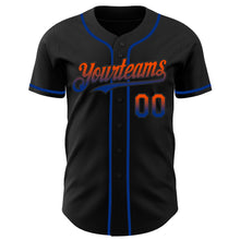 Laden Sie das Bild in den Galerie-Viewer, Custom Black Orange-Royal Authentic Fade Fashion Baseball Jersey