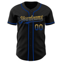 Load image into Gallery viewer, Custom Black Old Gold-Royal Authentic Fade Fashion Baseball Jersey