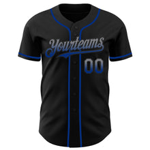 Laden Sie das Bild in den Galerie-Viewer, Custom Black Gray-Royal Authentic Fade Fashion Baseball Jersey