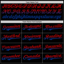 Laden Sie das Bild in den Galerie-Viewer, Custom Black Red-Royal Authentic Fade Fashion Baseball Jersey