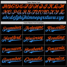 Laden Sie das Bild in den Galerie-Viewer, Custom Black Orange-Electric Blue Authentic Fade Fashion Baseball Jersey