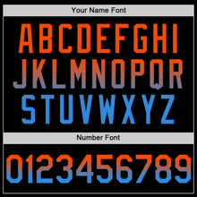 Laden Sie das Bild in den Galerie-Viewer, Custom Black Orange-Electric Blue Authentic Fade Fashion Baseball Jersey