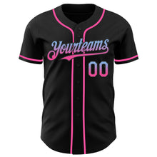 Laden Sie das Bild in den Galerie-Viewer, Custom Black Light Blue-Pink Authentic Fade Fashion Baseball Jersey