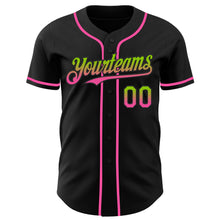Загрузить изображение в средство просмотра галереи, Custom Black Neon Green-Pink Authentic Fade Fashion Baseball Jersey