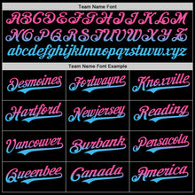 Laden Sie das Bild in den Galerie-Viewer, Custom Black Pink-Sky Blue Authentic Fade Fashion Baseball Jersey