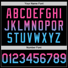 Laden Sie das Bild in den Galerie-Viewer, Custom Black Pink-Sky Blue Authentic Fade Fashion Baseball Jersey