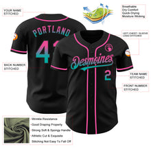 Laden Sie das Bild in den Galerie-Viewer, Custom Black Pink-Aqua Authentic Fade Fashion Baseball Jersey