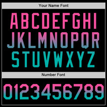 Laden Sie das Bild in den Galerie-Viewer, Custom Black Pink-Aqua Authentic Fade Fashion Baseball Jersey