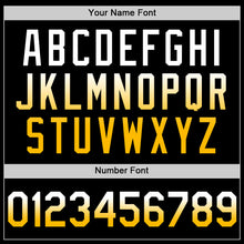 Laden Sie das Bild in den Galerie-Viewer, Custom Black White-Gold Authentic Fade Fashion Baseball Jersey