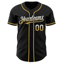 Laden Sie das Bild in den Galerie-Viewer, Custom Black White-Old Gold Authentic Fade Fashion Baseball Jersey