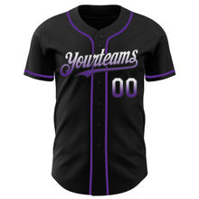 Laden Sie das Bild in den Galerie-Viewer, Custom Black White-Purple Authentic Fade Fashion Baseball Jersey