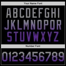 Laden Sie das Bild in den Galerie-Viewer, Custom Black Gray-Purple Authentic Fade Fashion Baseball Jersey