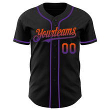 Laden Sie das Bild in den Galerie-Viewer, Custom Black Orange-Purple Authentic Fade Fashion Baseball Jersey