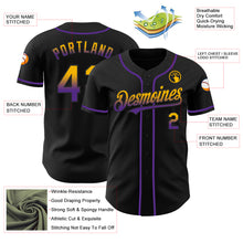 Laden Sie das Bild in den Galerie-Viewer, Custom Black Gold-Purple Authentic Fade Fashion Baseball Jersey