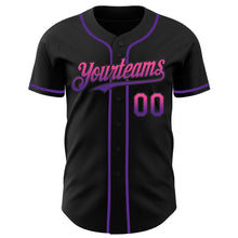 Laden Sie das Bild in den Galerie-Viewer, Custom Black Pink-Purple Authentic Fade Fashion Baseball Jersey