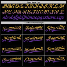 Laden Sie das Bild in den Galerie-Viewer, Custom Black Old Gold-Purple Authentic Fade Fashion Baseball Jersey