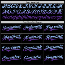 Laden Sie das Bild in den Galerie-Viewer, Custom Black Light Blue-Purple Authentic Fade Fashion Baseball Jersey