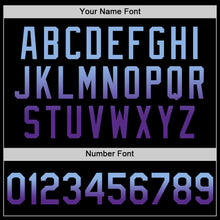 Laden Sie das Bild in den Galerie-Viewer, Custom Black Light Blue-Purple Authentic Fade Fashion Baseball Jersey