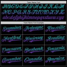 Laden Sie das Bild in den Galerie-Viewer, Custom Black Teal-Purple Authentic Fade Fashion Baseball Jersey