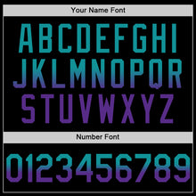 Laden Sie das Bild in den Galerie-Viewer, Custom Black Teal-Purple Authentic Fade Fashion Baseball Jersey