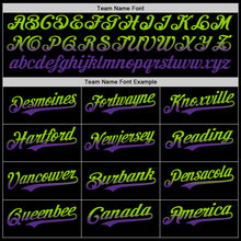 Laden Sie das Bild in den Galerie-Viewer, Custom Black Neon Green-Purple Authentic Fade Fashion Baseball Jersey
