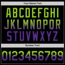 Laden Sie das Bild in den Galerie-Viewer, Custom Black Neon Green-Purple Authentic Fade Fashion Baseball Jersey