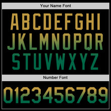 Laden Sie das Bild in den Galerie-Viewer, Custom Black Old Gold-Kelly Green Authentic Fade Fashion Baseball Jersey