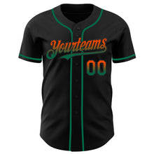 Загрузить изображение в средство просмотра галереи, Custom Black Orange-Kelly Green Authentic Fade Fashion Baseball Jersey