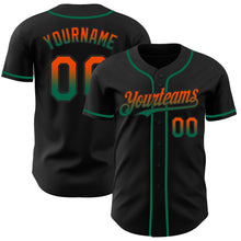 Загрузить изображение в средство просмотра галереи, Custom Black Orange-Kelly Green Authentic Fade Fashion Baseball Jersey