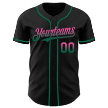 Загрузить изображение в средство просмотра галереи, Custom Black Pink-Kelly Green Authentic Fade Fashion Baseball Jersey