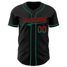 Laden Sie das Bild in den Galerie-Viewer, Custom Black Red-Kelly Green Authentic Fade Fashion Baseball Jersey
