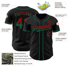 Laden Sie das Bild in den Galerie-Viewer, Custom Black Red-Kelly Green Authentic Fade Fashion Baseball Jersey