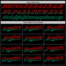 Laden Sie das Bild in den Galerie-Viewer, Custom Black Red-Kelly Green Authentic Fade Fashion Baseball Jersey