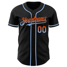 Laden Sie das Bild in den Galerie-Viewer, Custom Black Orange-Light Blue Authentic Fade Fashion Baseball Jersey
