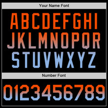 Laden Sie das Bild in den Galerie-Viewer, Custom Black Orange-Light Blue Authentic Fade Fashion Baseball Jersey