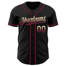 Laden Sie das Bild in den Galerie-Viewer, Custom Black Cream-Crimson Authentic Fade Fashion Baseball Jersey