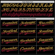 Laden Sie das Bild in den Galerie-Viewer, Custom Black Old Gold-Crimson Authentic Fade Fashion Baseball Jersey