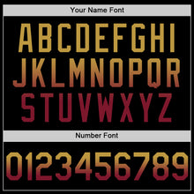 Laden Sie das Bild in den Galerie-Viewer, Custom Black Old Gold-Crimson Authentic Fade Fashion Baseball Jersey