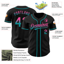 Laden Sie das Bild in den Galerie-Viewer, Custom Black Pink-Teal Authentic Fade Fashion Baseball Jersey