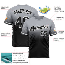 Load image into Gallery viewer, Custom Gray Black-White Fade Fashion Performance T-Shirt