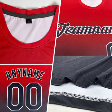 Custom Gray White-Purple Fade Fashion Performance T-Shirt