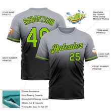 Load image into Gallery viewer, Custom Gray Neon Green-Black Fade Fashion Performance T-Shirt