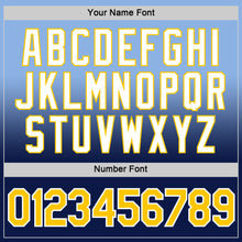 Load image into Gallery viewer, Custom Light Blue Yellow-Navy Fade Fashion Performance T-Shirt