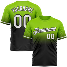 Load image into Gallery viewer, Custom Neon Green White-Black Fade Fashion Performance T-Shirt