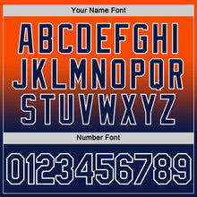 Load image into Gallery viewer, Custom Orange Navy-White Fade Fashion Performance T-Shirt