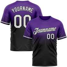 Load image into Gallery viewer, Custom Purple White-Black Fade Fashion Performance T-Shirt