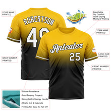 Load image into Gallery viewer, Custom Yellow White-Black Fade Fashion Performance T-Shirt