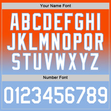 Load image into Gallery viewer, Custom Orange White-Light Blue Fade Fashion Performance T-Shirt